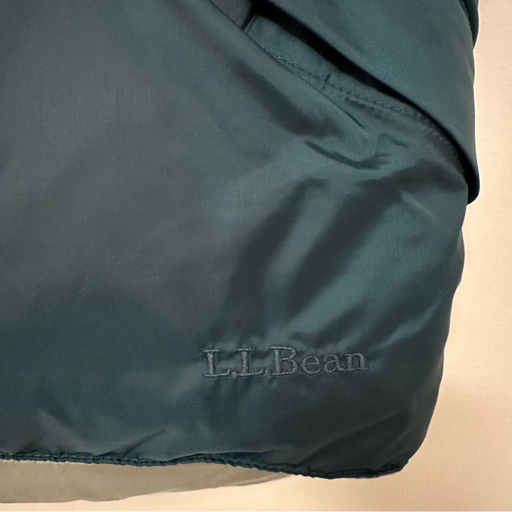 Vintage L.L. Bean Women's Reversible Goose Down Puffer Vest Teal/Grey Size Small - Picture 2 of 9
